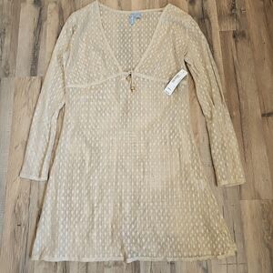 St John's Bay Swim Cover Up Natural Color Size Small NWT